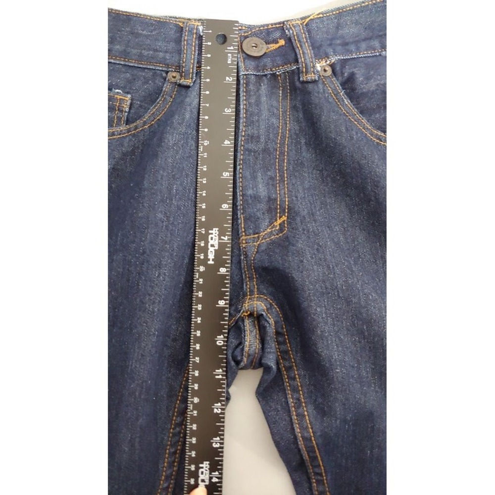 Vintage Genes 1991 Mens Slim Straight 28 x30 Jeans Dark Indigo Blue Denim Pants - Picture 11 of 13